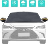 enhanced car windshield snow cover with mirror cover – ultimate 3-layer wind & dust protection for cars and suvs (75x52inch) logo