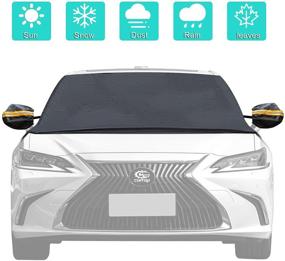 img 4 attached to Enhanced Car Windshield Snow Cover with Mirror Cover – Ultimate 3-Layer Wind & Dust Protection for Cars and SUVs (75x52inch)