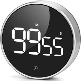 img 4 attached to ⏲️ Large Magnetic LED Countdown Timer, Digital Kitchen Timer with Constant Light Function for Classrooms, 3-Level Volume, Quiet Egg Timer for Children and The Elderly (4 Inch Shiny Aluminum)