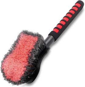 img 4 attached to 🧼 TAKAVU 17.5” Long Handle Wheel Tire Body Brush - Ideal for Easy Scrubbing, Premium Soft Bristle Ensures Durability, Efficiently Cleans Dirty Tires & Releases Dirt and Road Grime