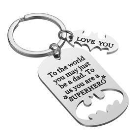 img 2 attached to Daughter Birthday Keychain Stainless Dad Mom Daughter