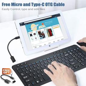 img 3 attached to 🖥️ 2.4GHz Wireless Keyboard and Mouse Combo, Cnacnoo Full Size Slim Keyboard with Silent Mouse and Nano USB Receiver, Multimedia Keys for Windows, Laptop, PC, Notebook +Free OTG Cable for Android Tablet/Phone