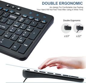 img 2 attached to 🖥️ 2.4GHz Wireless Keyboard and Mouse Combo, Cnacnoo Full Size Slim Keyboard with Silent Mouse and Nano USB Receiver, Multimedia Keys for Windows, Laptop, PC, Notebook +Free OTG Cable for Android Tablet/Phone