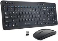 🖥️ 2.4ghz wireless keyboard and mouse combo, cnacnoo full size slim keyboard with silent mouse and nano usb receiver, multimedia keys for windows, laptop, pc, notebook +free otg cable for android tablet/phone logo