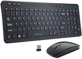 img 4 attached to 🖥️ 2.4GHz Wireless Keyboard and Mouse Combo, Cnacnoo Full Size Slim Keyboard with Silent Mouse and Nano USB Receiver, Multimedia Keys for Windows, Laptop, PC, Notebook +Free OTG Cable for Android Tablet/Phone