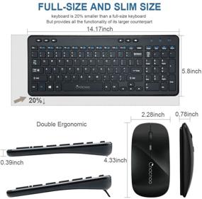 img 1 attached to 🖥️ 2.4GHz Wireless Keyboard and Mouse Combo, Cnacnoo Full Size Slim Keyboard with Silent Mouse and Nano USB Receiver, Multimedia Keys for Windows, Laptop, PC, Notebook +Free OTG Cable for Android Tablet/Phone