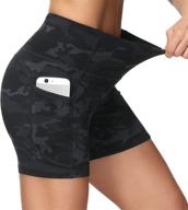 🩳 dragon fit women's high waist yoga shorts with tummy control and 2 side pockets - ideal for running, home workouts, and active lifestyle logo