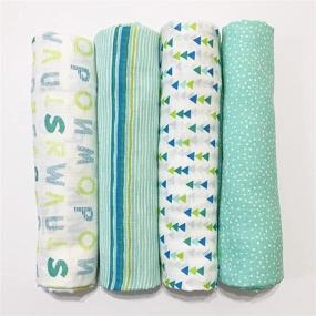 img 4 attached to 👶 Peekaboo Organic Cotton Muslin Swaddles: Premium Nursery Bedding at Kids' Home Store