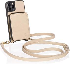 img 4 attached to 👜 Wilken Premium Leather iPhone 11 Crossbody Phone Case & Wallet Purse, Detachable Wristlet and Shoulder Strap, Secure Storage for Cash & Credit Cards in Zippered Pouch, Protective Lightweight Design (Cream, 11)