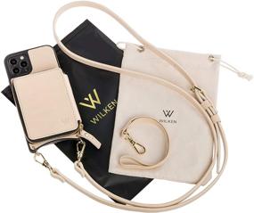 img 2 attached to 👜 Wilken Premium Leather iPhone 11 Crossbody Phone Case & Wallet Purse, Detachable Wristlet and Shoulder Strap, Secure Storage for Cash & Credit Cards in Zippered Pouch, Protective Lightweight Design (Cream, 11)