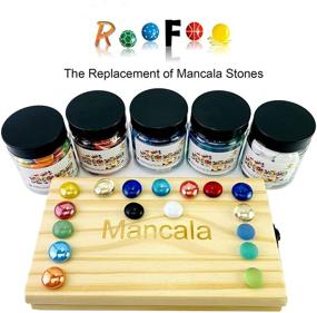 img 1 attached to 🔮 ROOFOO Multicolor Flat Marbles Glass Gems Beads for Vase Fillers, Art Mosaics, Crafts, Mancala Board Game Stones, Home Table Scatter, Fountain Decoration