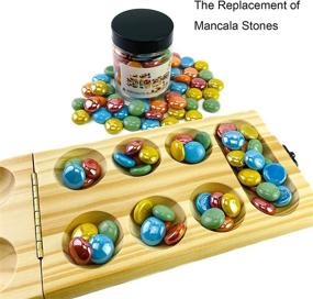 img 3 attached to 🔮 ROOFOO Multicolor Flat Marbles Glass Gems Beads for Vase Fillers, Art Mosaics, Crafts, Mancala Board Game Stones, Home Table Scatter, Fountain Decoration