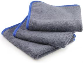 img 2 attached to 🚗 AULLY PARK 600gsm Plush Microfiber Car Cleaning Towels - Buffing Cloths for Super Absorbent Drying and Auto Detailing - Dark Gray (16 in. x 16 in, Pack of 6)