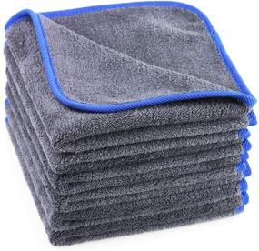 img 4 attached to 🚗 AULLY PARK 600gsm Plush Microfiber Car Cleaning Towels - Buffing Cloths for Super Absorbent Drying and Auto Detailing - Dark Gray (16 in. x 16 in, Pack of 6)