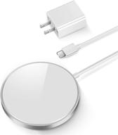 ⚡️ магнитное беспроводное зарядное устройство threekey, 15w быстрая зарядка с usb-c адаптером 20w pd, совместимо с беспроводным зарядным устройством magsafe для iphone 13/13 mini/13 pro/13 pro max/iphone 12/12 mini/12 pro max, серебристый - усиленный seo логотип