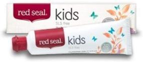 img 3 attached to 🍌 Детская зубная паста Red Seal без фтора без SLS и парабенов - нежный вкус бананово-персиковой жвачки с низким содержанием мяты, обогащенный минералами, безопасный для глотания и слабоабразивный для детей (одноразовая упаковка)