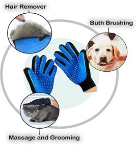 img 3 attached to 🐾 Pet Grooming Gloves: Gentle Hair Remover & Shedding Brush for Dogs & Cats with Long or Short Fur - Slicker Mitt Comb for Bathing, Deshedding, Petting & Massage - Pet Supplies with Bonus Massage Roller for Dogs & Cats