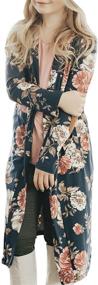 img 3 attached to Stylish Sleeve Cardigan: Lightweight Floral Pockets for Girls' Clothing