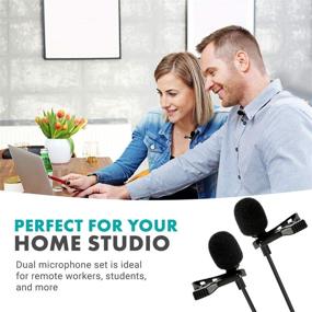 img 2 attached to 🎙️ Семероук Двухголовый USB-микрофон для компьютера с адаптером - универсально совместим с ноутбуками, настольными компьютерами, ПК, Mac, смартфонами, камерами, подкастингом, играми, удалённой работой и другими устройствами