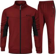 ysento men's tracksuits sports sweatsuits: full zip jackets with athletic pants & zipper pockets logo