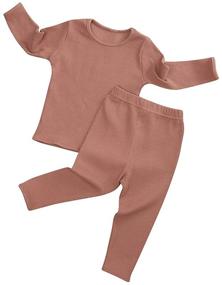 img 4 attached to MYGBCPJS Sleepwear Outfits Elastic Pajamas Apparel & Accessories Baby Boys