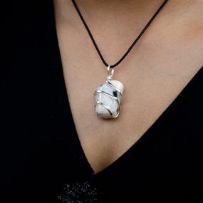 img 2 attached to 🌙 Handmade AYANA Raw Moonstone Crystal Pendant Necklace, Ideal for New Beginnings, Happiness, Good Luck, Hope, Abundance, Fertility. Offers Protection from Negativity, Ethically Sourced Raw Natural Pure Gemstone.