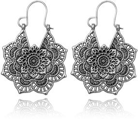 img 4 attached to ONLYJUMP Mandala Hammered Bohemian Earrings