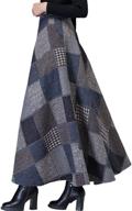 👗 winter plaid woolen a-line skirt for women - femiserah's long maxi autumn skirt logo