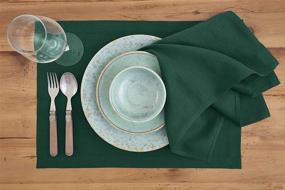 img 3 attached to Luxurious Solino Home Pure Linen Placemats for Elegant Dining