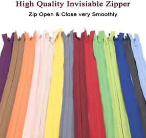 img 1 attached to 👕 Pack of 30 Nylon Invisible Zippers for Designer, Tailor, and Sewer Sewing Projects, Smooth Zip Open & Close - Random Colors, 16 inches