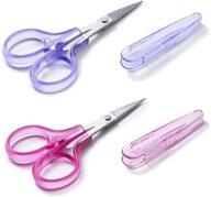 🔪 beaditive high precision detail scissors set (2-pc) - sharp fine tips for paper cutting, scrapbooking, sewing, crafting - stainless steel scissors with protective jelly cover logo