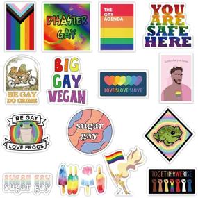 img 1 attached to 🏳️ 50 PCS Gay Pride Love Stickers - Bright Technicolor Rainbow Stripe Vinyl Waterproof Stickers for Laptop, Water Bottles, Luggage, Computer, Cellphone, Skateboard, Guitar, Flag - LGBT Support