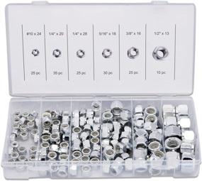 img 4 attached to NEIKO 50432A SAE Nylon Lock Stainless Hex Nut Assortment Kit - 150-Piece Locking Nuts