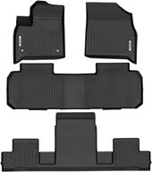 premium all-weather tpe floor mats for 2018-2022 chevrolet traverse with 2nd row bucket seats - full set liners included logo