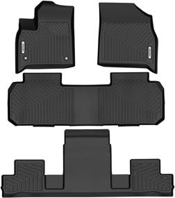 img 4 attached to Premium All-Weather TPE Floor Mats for 2018-2022 Chevrolet Traverse with 2nd Row Bucket Seats - Full Set Liners Included