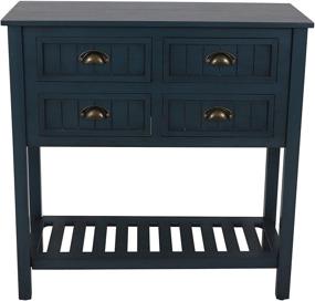 img 4 attached to Rustic Charm Meets Modern Functionality in the 🔵 Decor Therapy Bailey Beadboard 4-Drawer Console Table, 14x32x32, Antique Navy