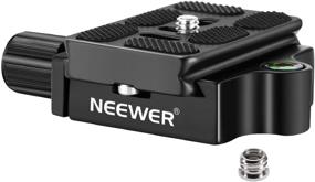 img 3 attached to 📷 Neewer Aluminum Quick Shoe Plate Adapter Clamp with 1/4-3/8 inches Screw, Bubble Level - Compatible with Canon, Nikon, Sony and Other DSLR Cameras, Tripods, Monopods, Stabilizers, Ball Heads - Black