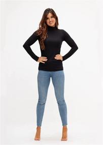 img 1 attached to DEVOPS Womens Turtleneck Stretch H LT Gray Sports & Fitness in Other Sports