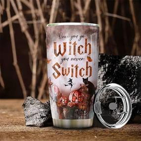 img 2 attached to 🎃 64HYDRO 20oz Vacuum-Insulated Halloween Tumbler Cup: Witch Pumpkin Butterfly Cat Design with Lid - ABLZ1908010Z