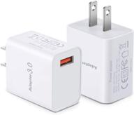 🔌 быстрый адаптер besgoods qc wall charger 3.0 - быстрая зарядка для samsung galaxy, iphone, планшета - белый (2 шт) логотип