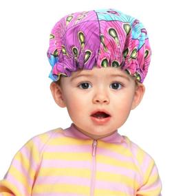 img 1 attached to 🧖 Adjustable Double Layer Kids Satin Bonnet Caps for Night Sleep, Shower, and Toddler Care