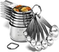 premium 18/8 stainless steel measuring cups and spoons set - 16-piece nesting and stackable kitchen accessories: professional, durable, and portable логотип