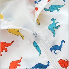 img 1 attached to KISBINI Boy’s Cartoon Dinosaur Print Hooded 🦖 Windbreaker Coat with Zip Jacket, Lightweight Outwear for Kids