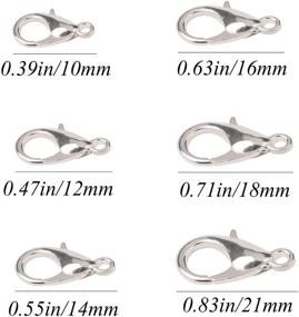 img 3 attached to 💎 Premium Silver Tone Jewelry Findings: Sdoot 180 Pcs Curved Lobster Claw Clasps for Necklace and Bracelet Making