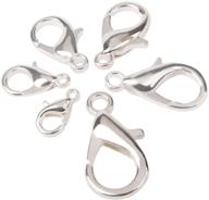 💎 premium silver tone jewelry findings: sdoot 180 pcs curved lobster claw clasps for necklace and bracelet making logo