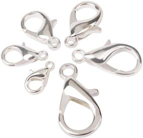 img 4 attached to 💎 Premium Silver Tone Jewelry Findings: Sdoot 180 Pcs Curved Lobster Claw Clasps for Necklace and Bracelet Making