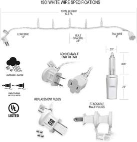 img 1 attached to Прозрачные рождественские гирлянды DecoBrite на белом проводе 32