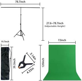 img 1 attached to 📸 WEMOSI 6ftx10ft Green Screen Backdrop with Stand - Portable Kit for Photo Video Studio, Polyester Photography Background with Spring Clamps and Silver Clamps
