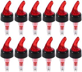 img 4 attached to 🍾 Plastic Measured Liquor Pourer: Auto-Measure 1 OZ Shot Chamber Pourer Spout - Pack of 12 (Red)