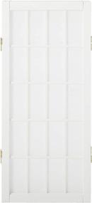 img 3 attached to 🖥️ White Desktop Window Pane Shoji Screen - 2 ft. Tall - 3 Panels by Oriental Furniture